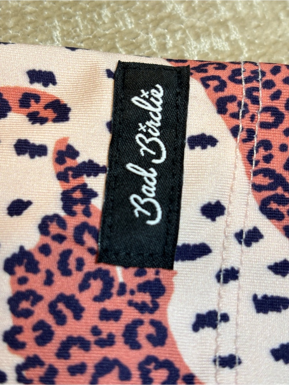 Bad Birdie Sahara Golf Polo Shirt Mens XL Cheetah Print Performance Stretch SPF - Picture 10 of 13